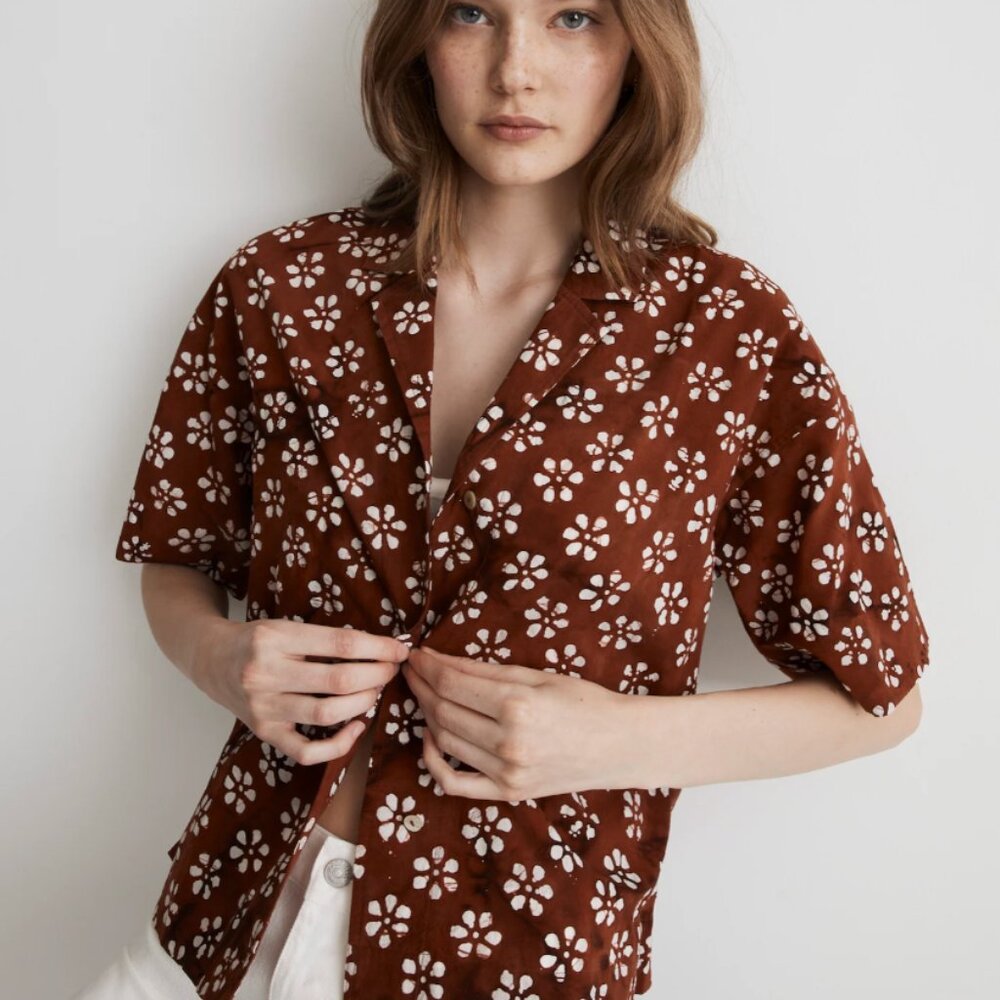 Madewell Bubble-Printed Button-Up Camp Shirt